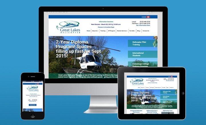 Great Lakes Helicopter web design